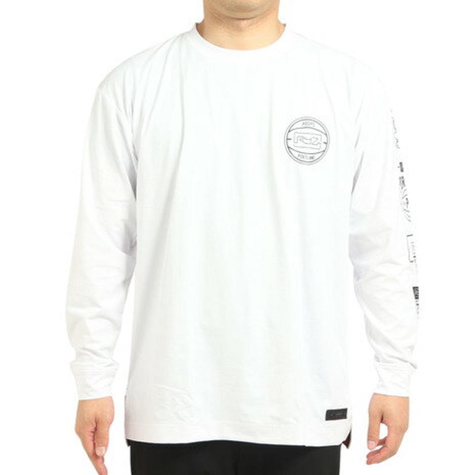【3/25 24h限定 エントリー&対象3店舗買い回りで最大P10倍!】ライズ(RYZ)(メンズ)バスケットボールウェア アイコン 長袖Tシャツ RZ30CD22FW5055 WHT