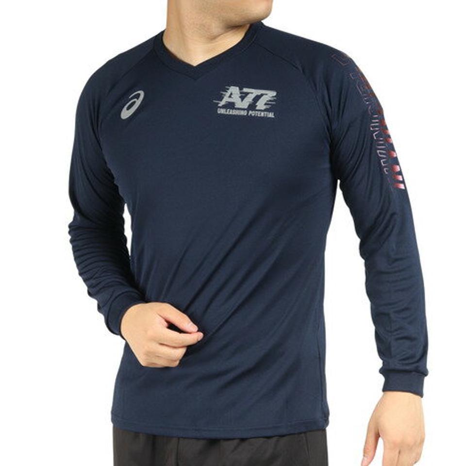 【スポーツデー エントリーでP5倍!4/3 9:59迄】アシックス(ASICS)(メンズ)バレーボールウェア A77 長袖Tシャツ 2031E131.400