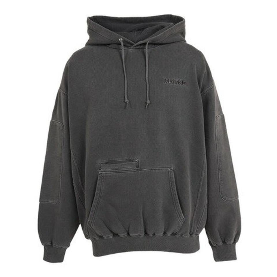 エクストララージ（XLARGE） PIGMENT DYED WORK プルオーバースウェットフーディ 101223012014-BLACK （メンズ）