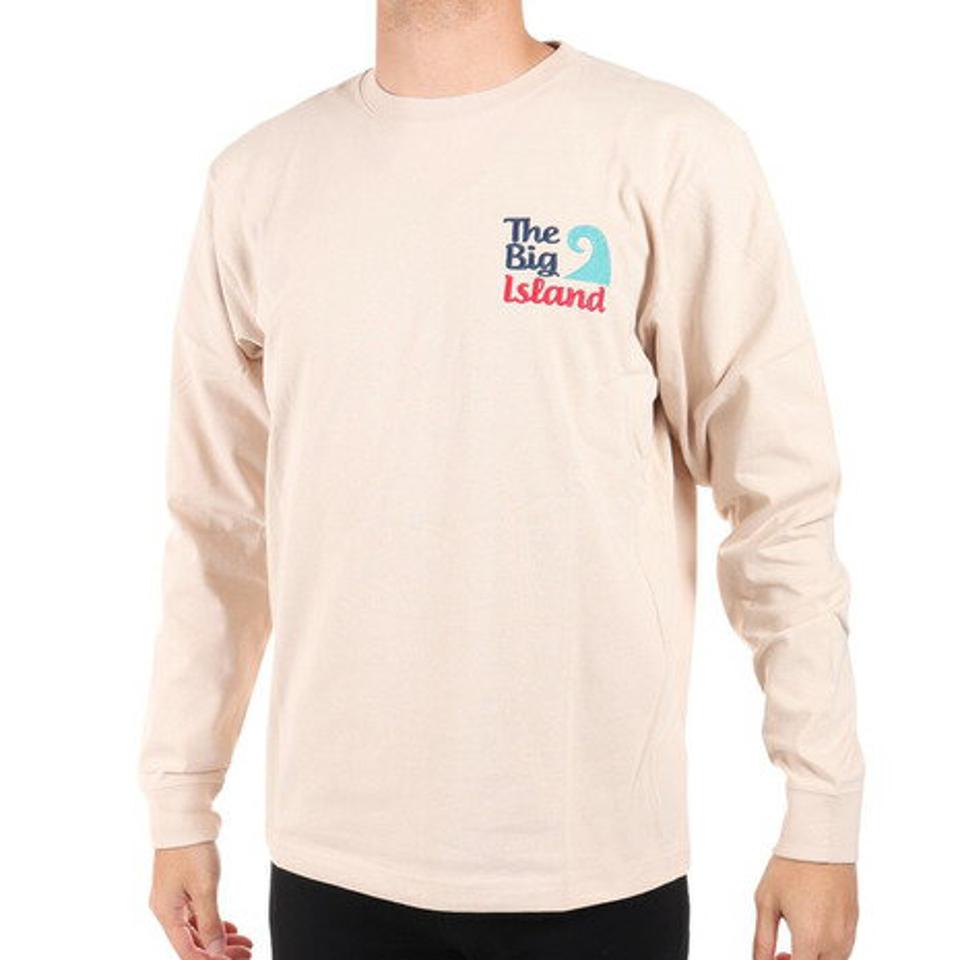 フララニ(Hula Lani) 長袖Tシャツ 刺繍ロンティー クジラ 224HU1LT054 BEG (メンズ)