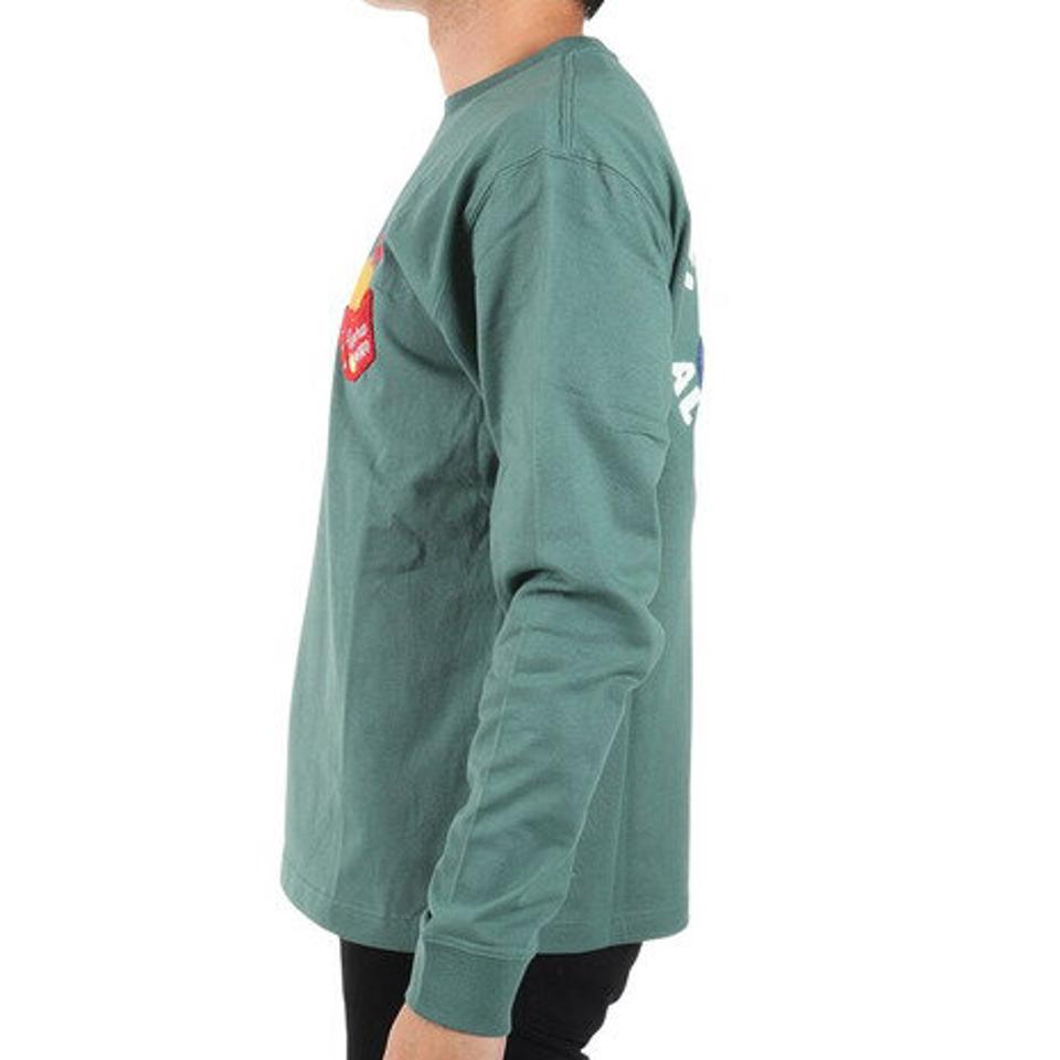 【2点10%OFFクーポン対象!8/10まで】フララニ(Hula Lani)(メンズ)長袖Tシャツ 刺繍ロンティー ポテト 224HU1LT052 GRN