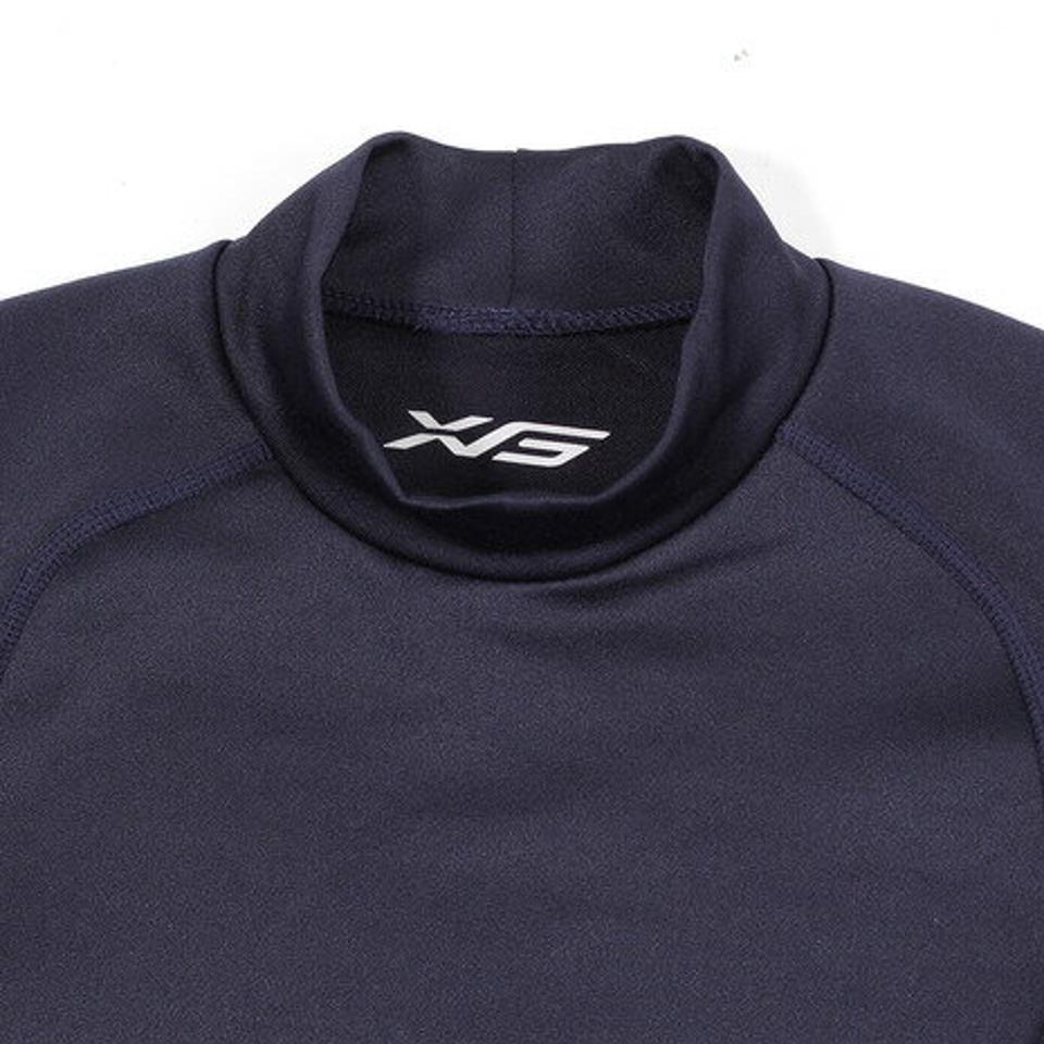エックスティーエス（XTS） サッカー ジュニア インナー ストレッチハイネックシャツインナーシャツ 長袖 742G8ES9689 ネイビー フットサル 防寒 （キッズ）