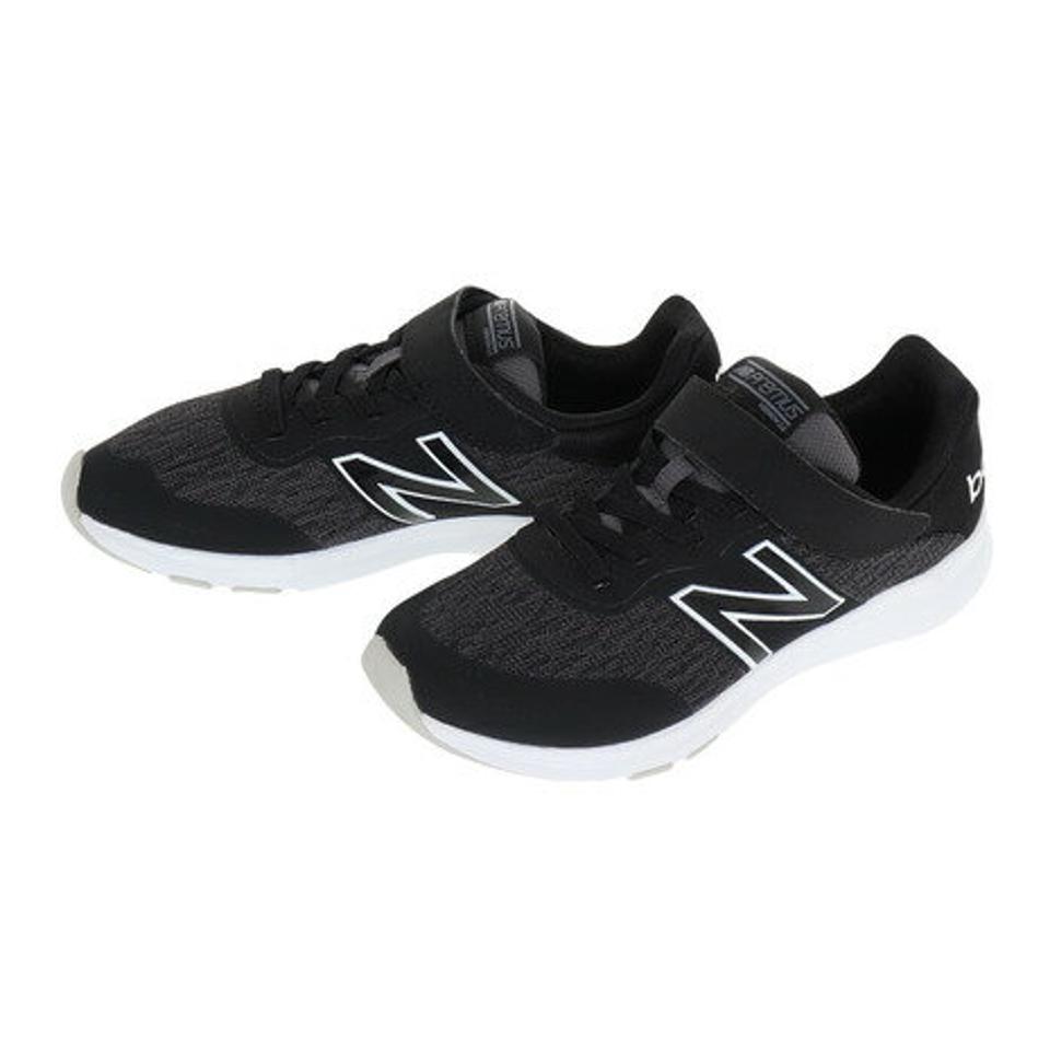 ニューバランス（new balance）（キッズ）ジュニア ランニングシューズ 黒 プレマス PREMUS Y ブラック YOPREMCKW ベルクロ ベルト付き スニーカー