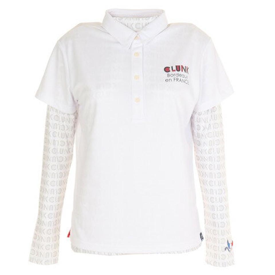 クランク(CLUNK)(レディース)ゴルフウエア 2枚セット 吸汗 速乾 UV レディース 秋冬 アンダーセットポロシャツ CL5JUG10 WHT