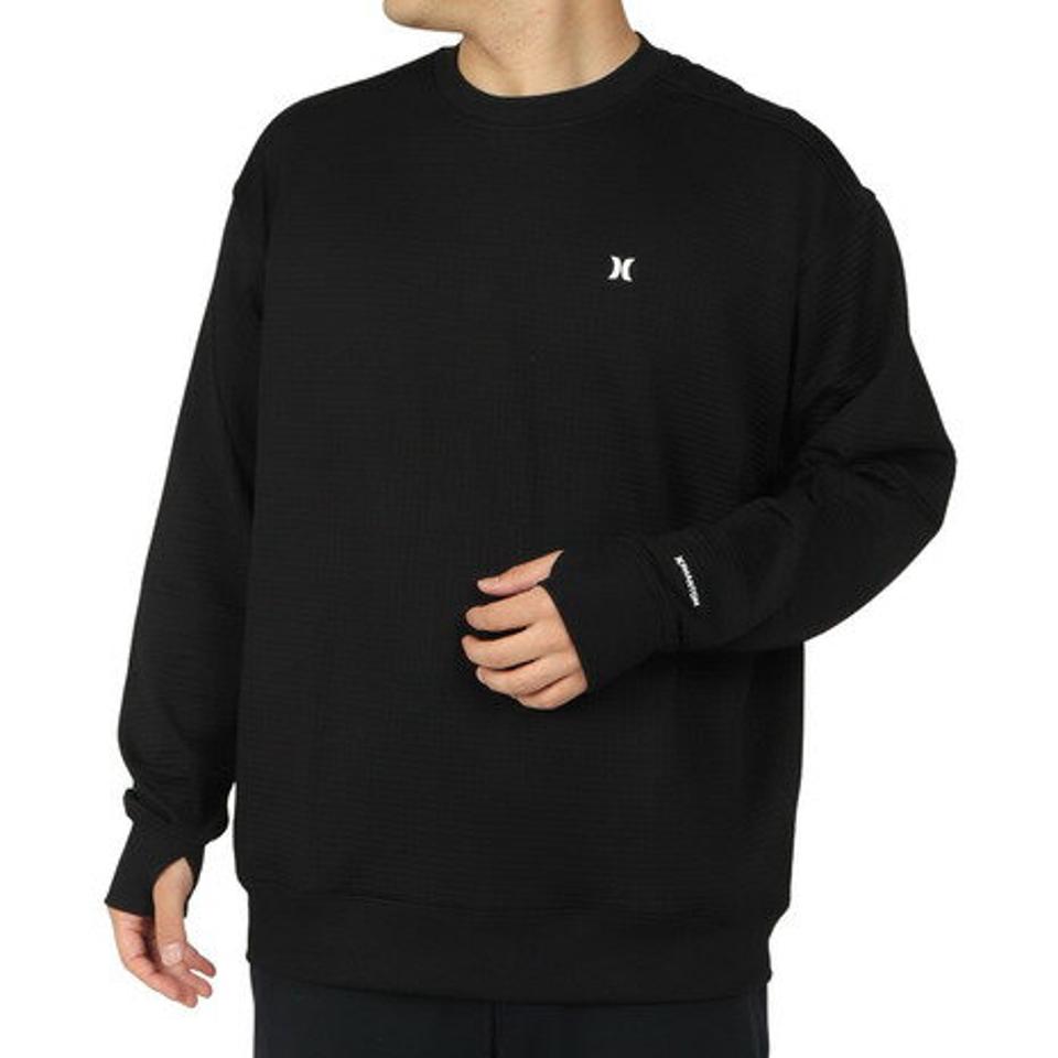 ハーレー(HURLEY)(メンズ)ファントム ワッフルインナー ルーズクルーネック MIW2200004-BLK