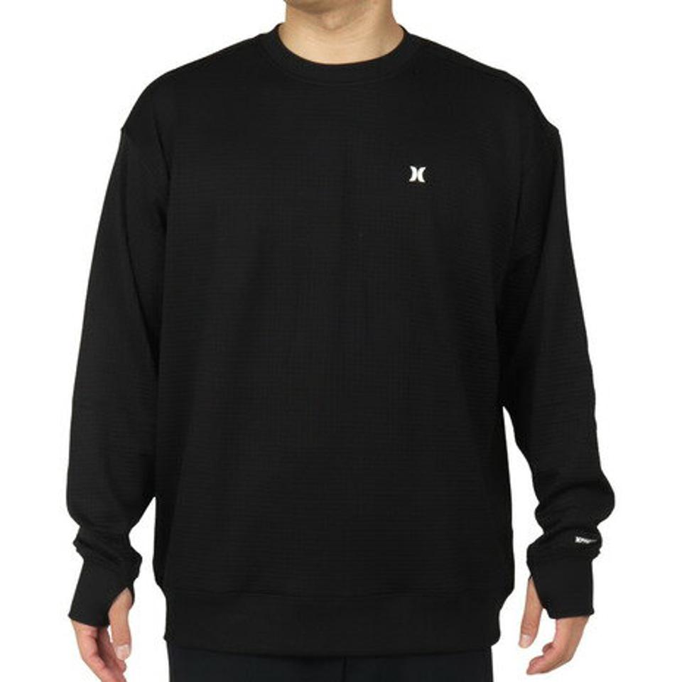 ハーレー(HURLEY)(メンズ)ファントム ワッフルインナー ルーズクルーネック MIW2200004-BLK
