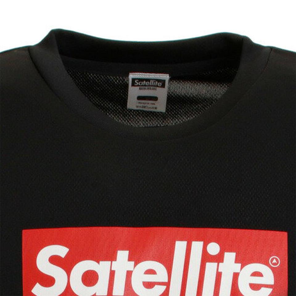 【10％OFFクーポン 11/10まで】サテライト（Satellite） バドミントン ウェア Tシャツ 半袖 ドライ RED BOX STSDR BLACK （メンズ）
