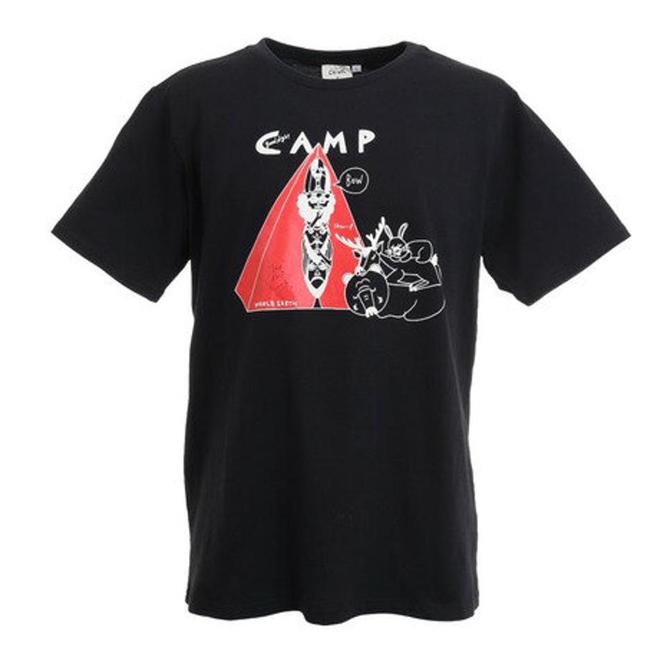 ホールアース（Whole Earth） Good night camp CxW 半袖Tシャツ WE2KJA01 BLK （メンズ）