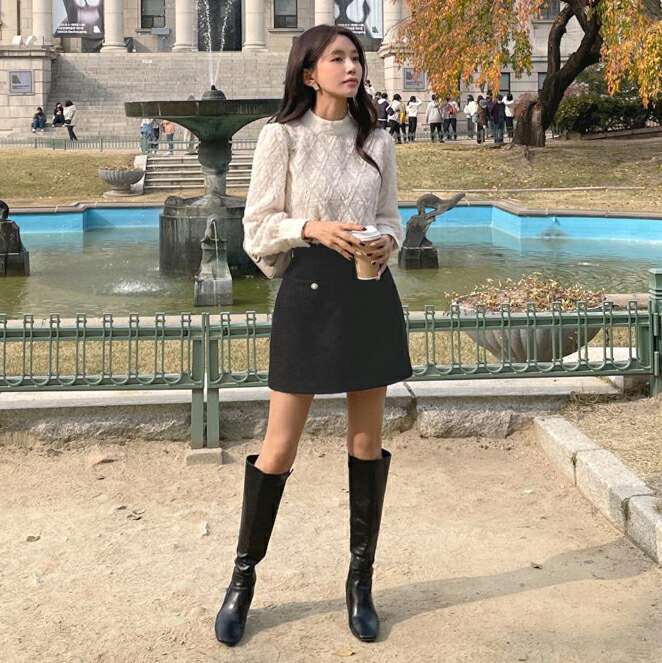 ソフトタッチパフブラウス・t00203 レディース 【bl】トップス 長袖 ブラウス パフスリーブ フェミニン きれいめ かわいい ハーフネック 模様 シアー 透け感 オケージョン ピンク 可愛い ファー 秋 冬 春 韓国ファッション 人気