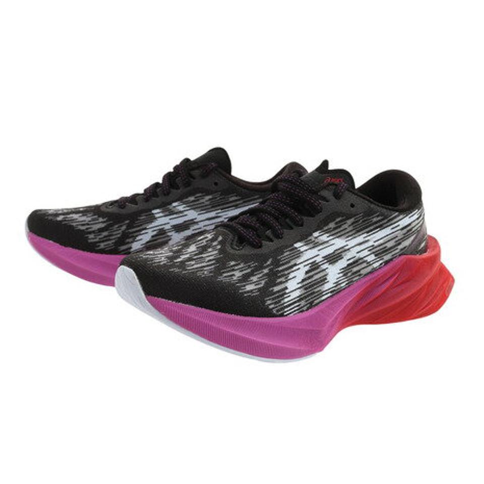 アシックス（ASICS）（レディース）ランニングシューズ ノバブラスト 3 ブラックパープル 1012B288.002 スニーカー 厚底 プレート ジョギング 軽量 駅伝 部活
