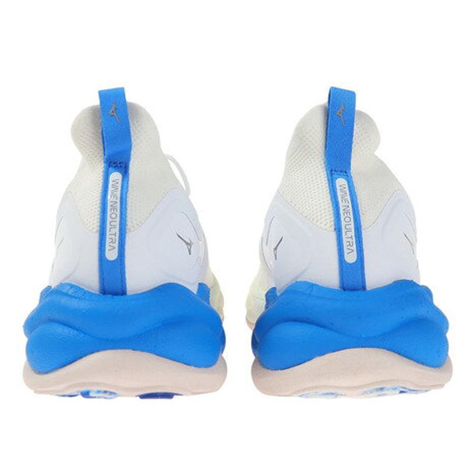 ミズノ（MIZUNO）（メンズ）ランニングシューズ メンズ 白 青 ウエーブネオ ウルトラ ホワイトブルー J1GC223401 スニーカー