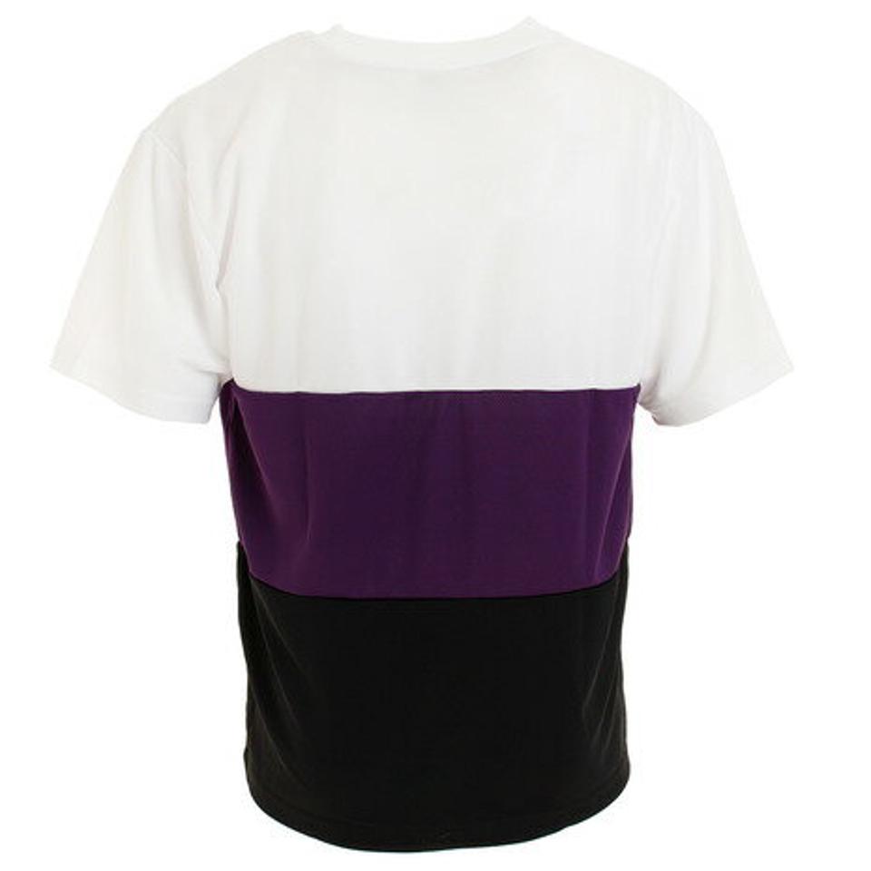 サテライト(Satellite) バドミントン ウェア Tシャツ 半袖 3トーン ドライ STS3D WHITE/PURPLE/BLACK (メンズ)