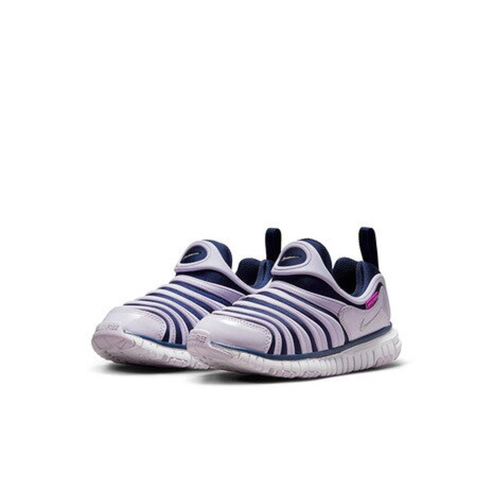 ナイキ（NIKE）（キッズ）ジュニアスニーカー ネイビー グレー ダイナモ フリー PS 343738-439 スリッポン スポーツシューズ アウトドア 通学 運動靴