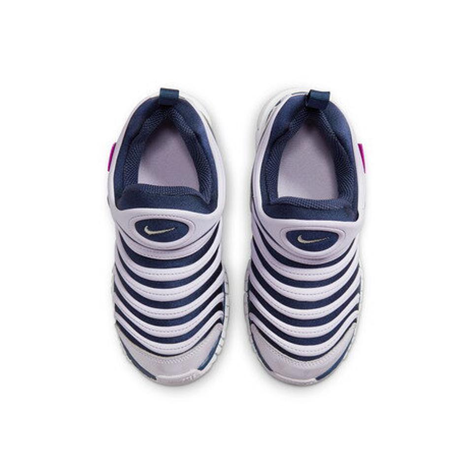 ナイキ（NIKE）（キッズ）ジュニアスニーカー ネイビー グレー ダイナモ フリー PS 343738-439 スリッポン スポーツシューズ アウトドア 通学 運動靴