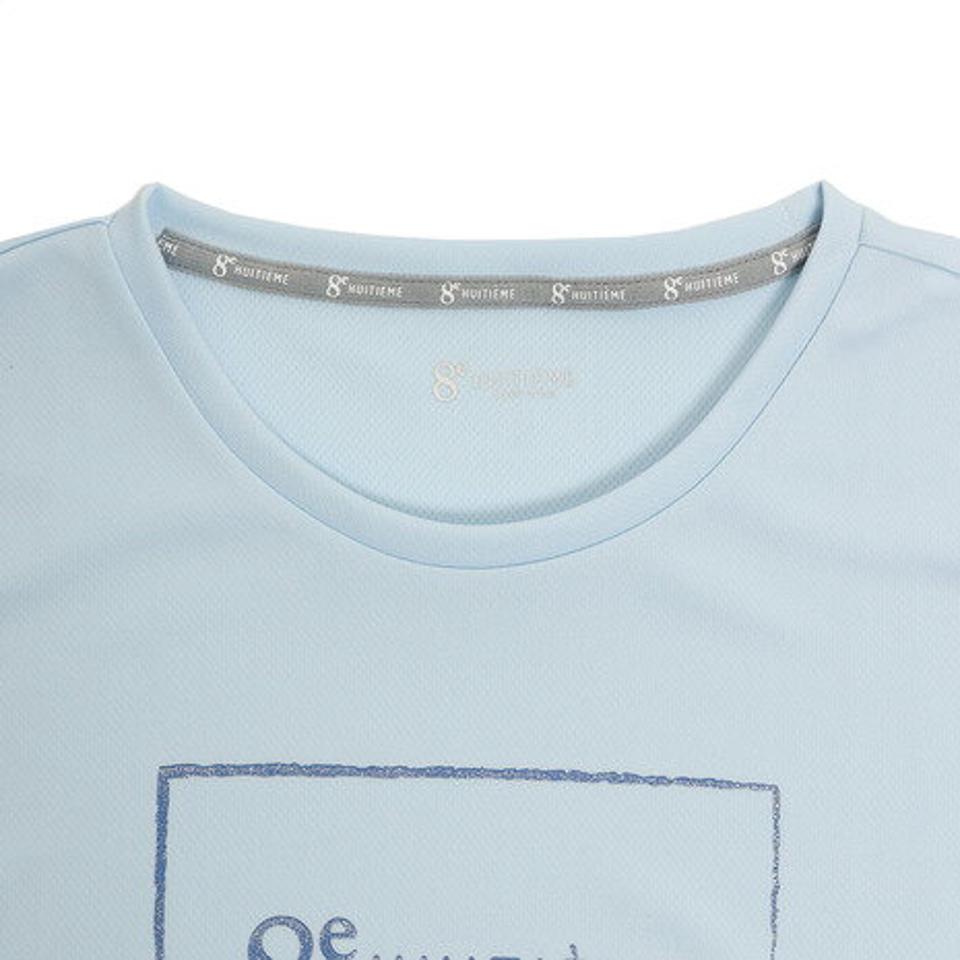 ウィッテム（HUITIEME）（レディース）テニス Tシャツ レディース 半袖 FLOWER HU19S03LS733112LBLU 【吸汗速乾/UVカット】