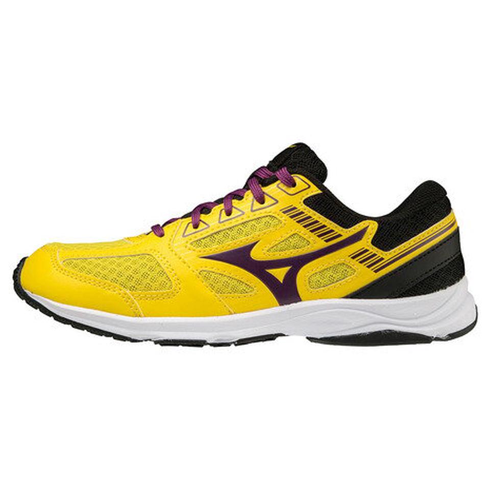 ミズノ（MIZUNO）（キッズ）ジュニア スニーカー イエロー パープル K1GC223903 スピードスタッズ 3 ランニングシューズ