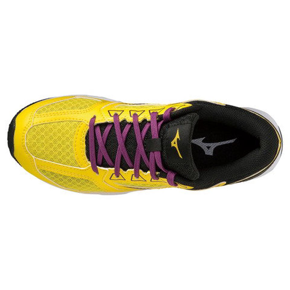 ミズノ（MIZUNO）（キッズ）ジュニア スニーカー イエロー パープル K1GC223903 スピードスタッズ 3 ランニングシューズ