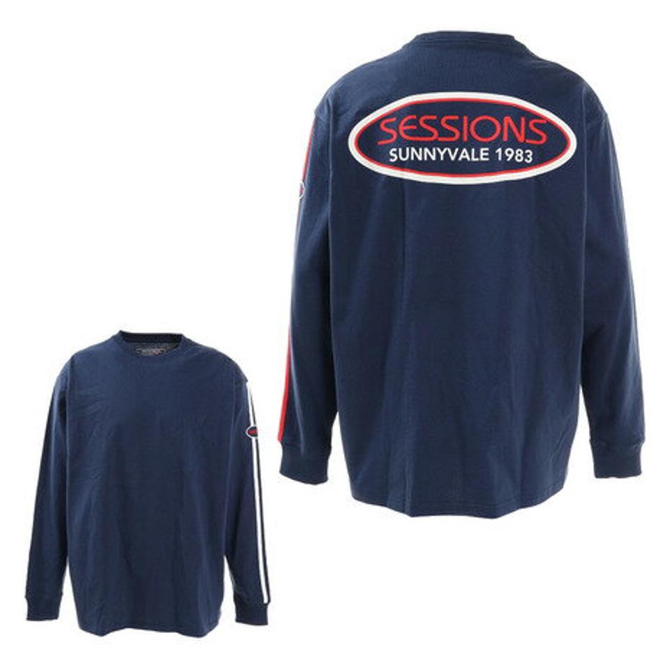 セッションズ（SESSIONS）（メンズ）Tシャツ メンズ 長袖 スリーブライン 217162 NVY