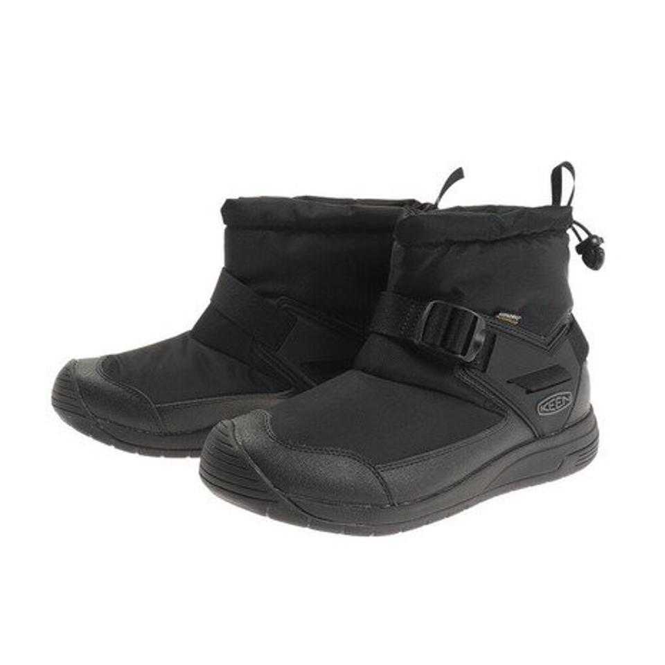 キーン（KEEN）（メンズ）ショートブーツ 黒 フッドロメオ ウォータープルーフ ブラック 1025473 ウィンターシューズ アウトドア 内側ボア 防寒