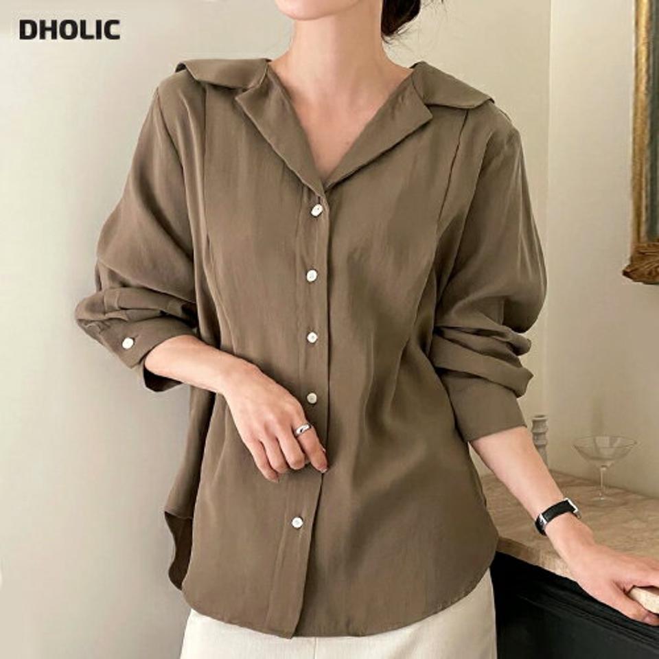 セーラーカラータックブラウス・t00099 レディース 【bl】トップス ブラウス 長袖 タック セーラーカラー 襟コン かわいい 可愛い 単色 無地 シンプル 白 ホワイト オープンカラー オフィス 秋 冬 韓国ファッション