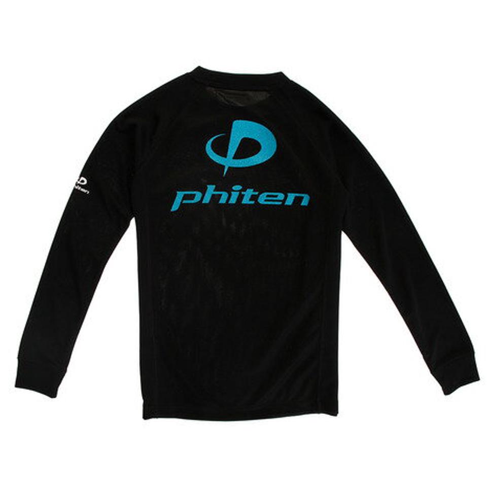 【3点10%OFFクーポン対象!11/2まで】ファイテン(PHITEN)(キッズ)Tシャツ ジュニア 長袖 RAKUシャツ SPORTS 吸汗速乾 ロゴ 3120JG37510 バレーボールウェア スポーツウェア