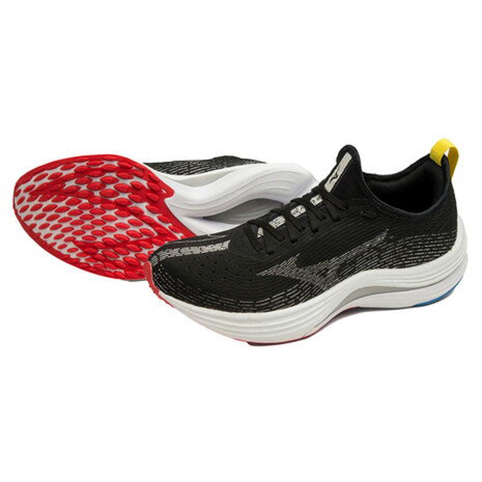 ミズノ（MIZUNO）（レディース）ランニングシューズ レディース 黒 ウエーブエアロ20+R ブラック ホワイト J1GB223771 スニーカー