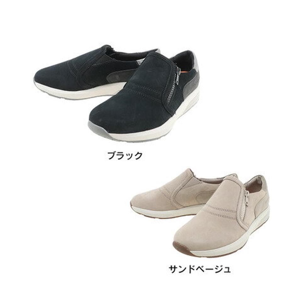 ロックポート（ROCKPORT）（レディース）モックシューズ トゥルーストライド W スリッポン ブラック サンドベージュ CI0077 CI0078 スエード 通勤 通学