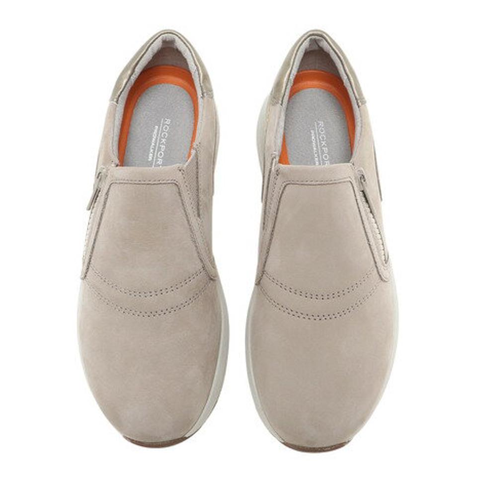 ロックポート（ROCKPORT）（レディース）モックシューズ トゥルーストライド W スリッポン ブラック サンドベージュ CI0077 CI0078 スエード 通勤 通学