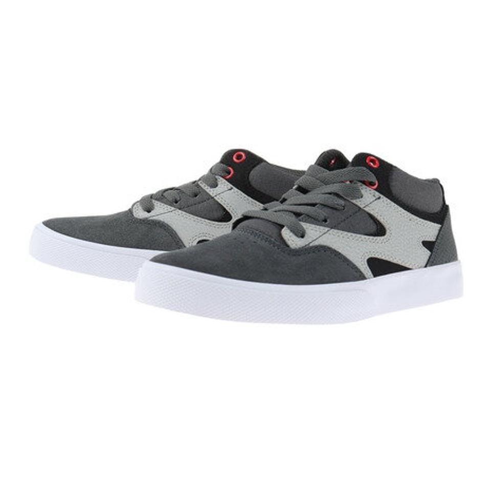ディーシー・シュー（DC SHOE）（キッズ）ジュニア スニーカー グレー KSカリス バルク ミッド KS KALIS VULC MID 22FW DK224003XSSK