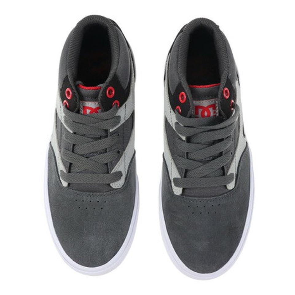 ディーシー・シュー（DC SHOE）（キッズ）ジュニア スニーカー グレー KSカリス バルク ミッド KS KALIS VULC MID 22FW DK224003XSSK