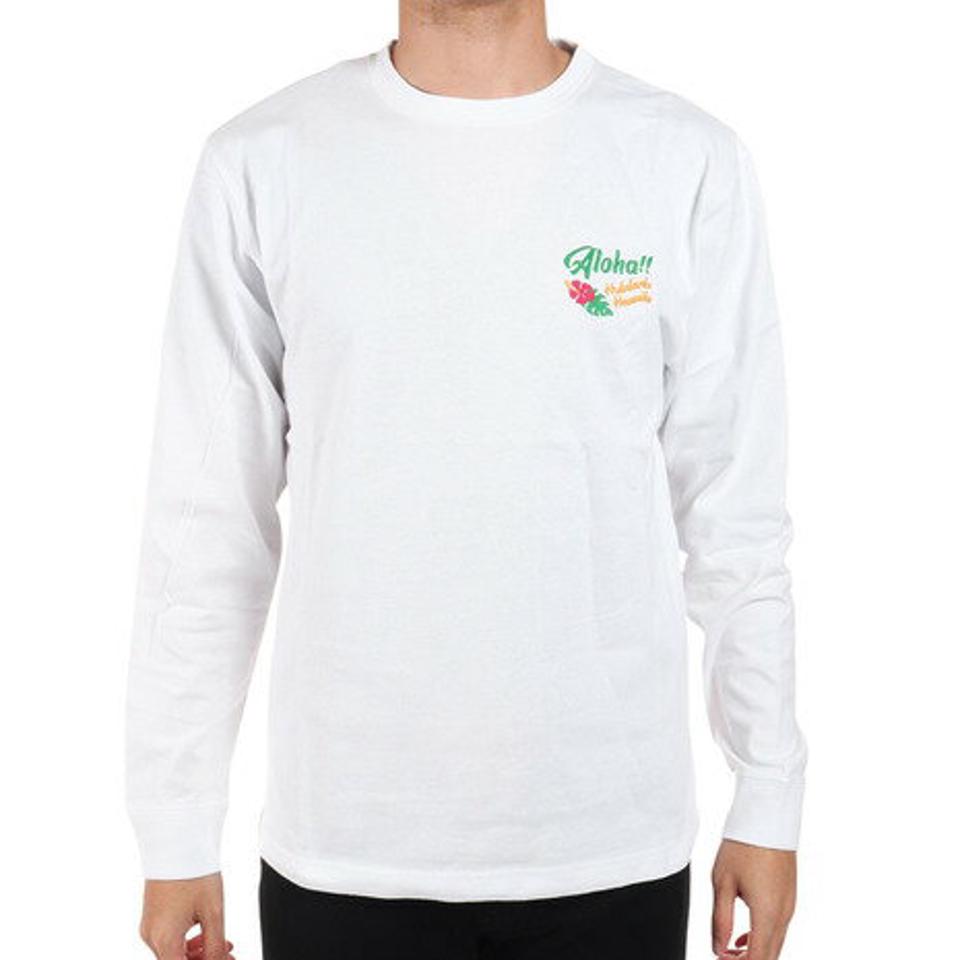 フララニ(Hula Lani) 長袖Tシャツ 刺繍ロンティーフラガール 224HU1LT050 WHT (メンズ)