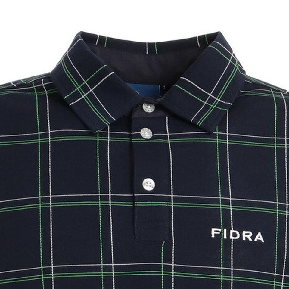 フィドラ（FIDRA）（メンズ）ゴルフウエア ポロシャツ メンズ 秋冬 チェックジャガード長袖ポロシャツ FD5JTG12 NVY