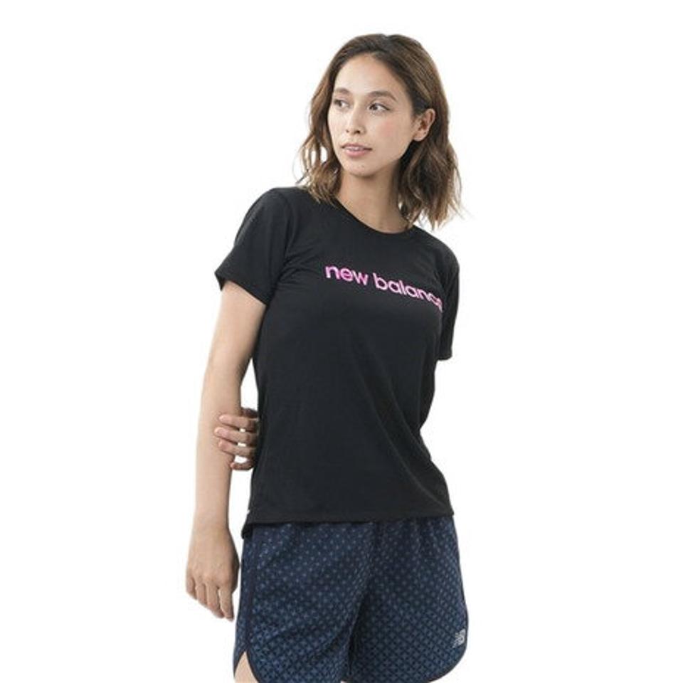 ニューバランス（new balance）（レディース）ランニング ランニングウェア レディース NBRC グラフィック ショートスリーブ Tシャツ 半袖 JWTR0017BK