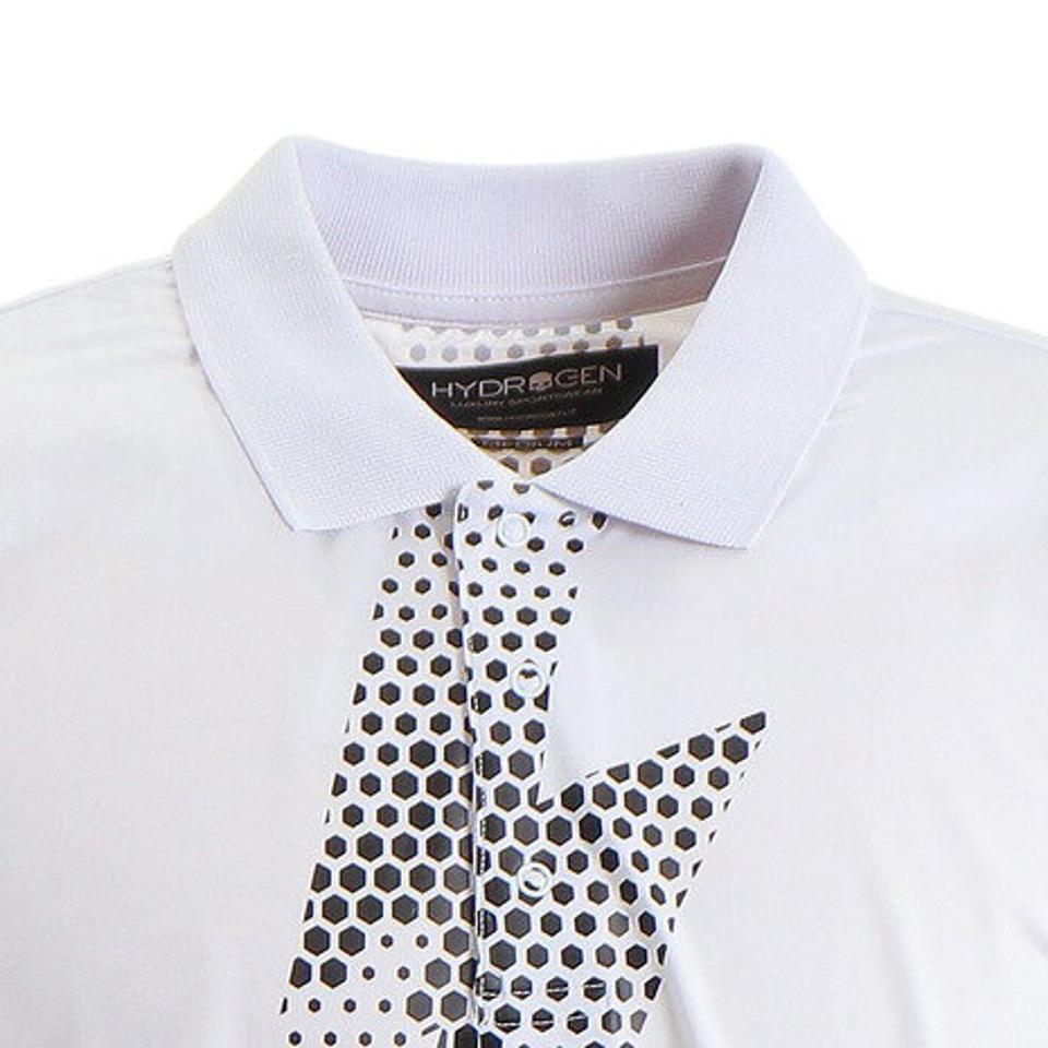 ハイドロゲン（HYDROGEN）（メンズ）テック サンダーボルト 半袖ポロシャツ TP0007 WHT/BLK