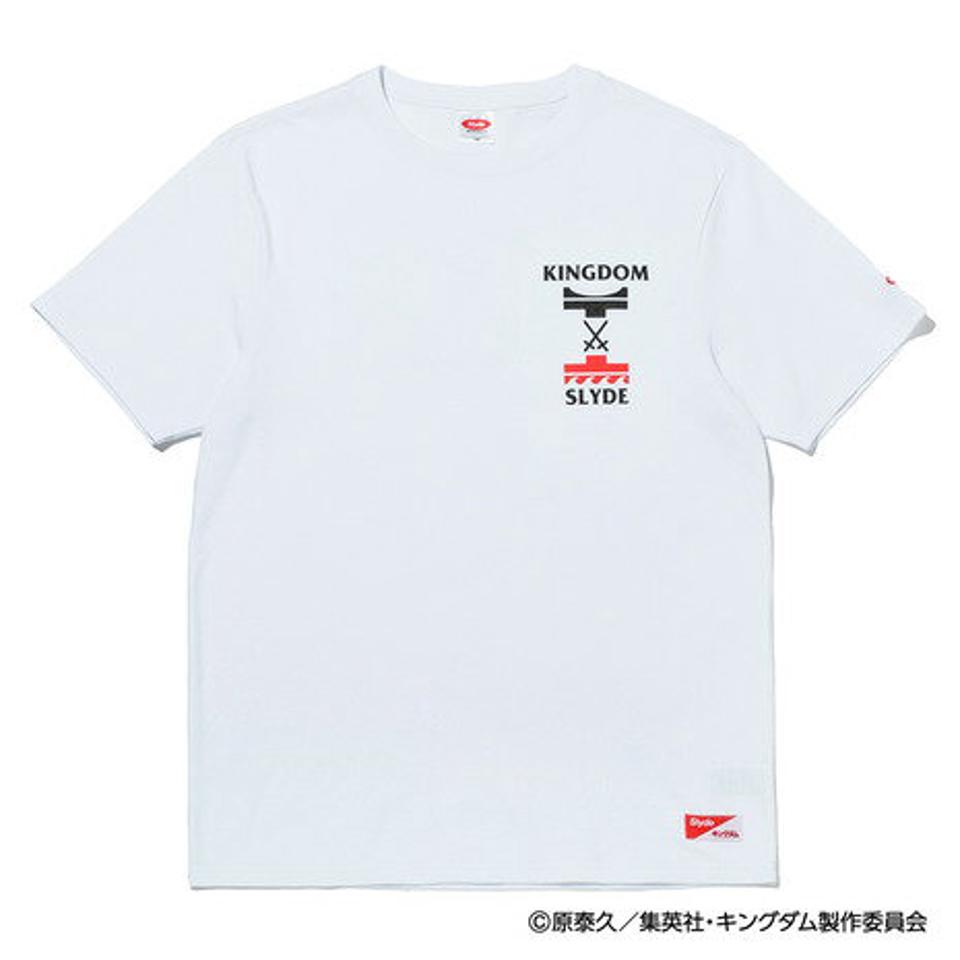 スライド（SLYDE）（メンズ）キングダム BATTLE ロゴ 半袖Tシャツ SL-KINGDOM113-wht