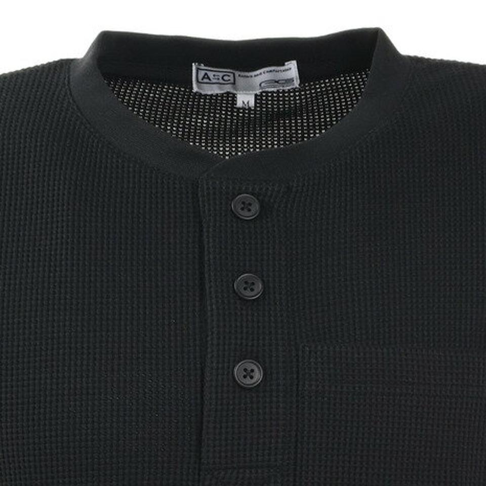 エーシーピージー（ACPG）（メンズ）ワッフルヘンリーネックTシャツ 871PA0ES7076BLK オンライン価格