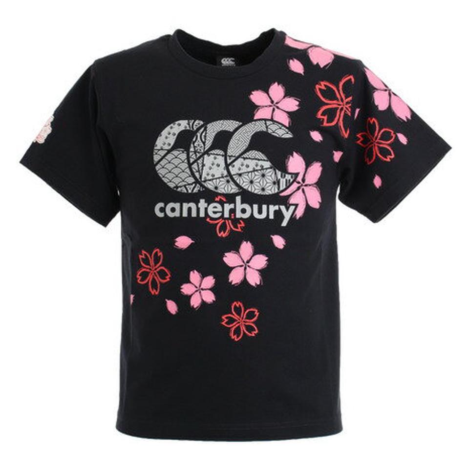 カンタベリー（canterbury）（メンズ）ラグビー ジャパンワンチームブロッサムTシャツ 日本代表 桜ロゴ RA30301 19 黒 ブラック