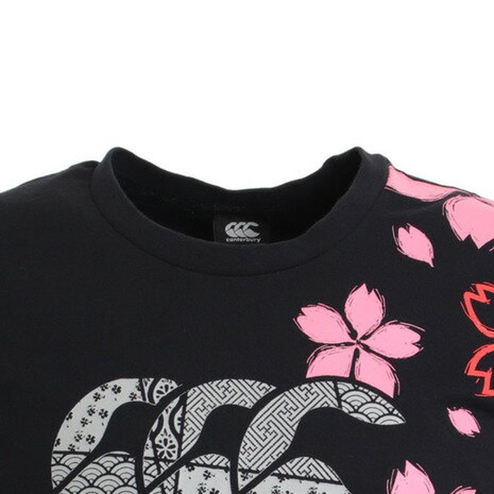 カンタベリー（canterbury）（メンズ）ラグビー ジャパンワンチームブロッサムTシャツ 日本代表 桜ロゴ RA30301 19 黒 ブラック