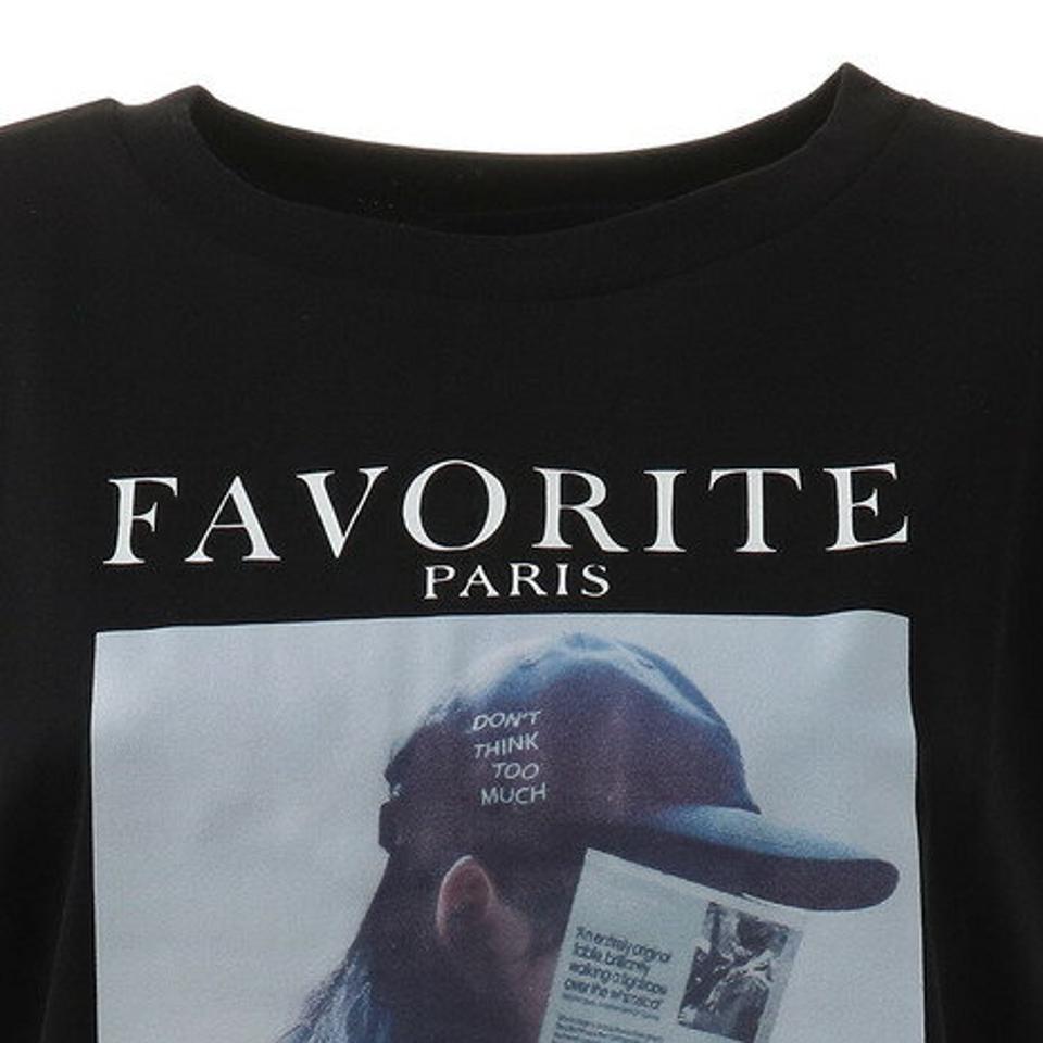 クローバーリーフ（LOVERS' LANE 45）（レディース）Tシャツ レディース 半袖 プリントビッグTシャツ 02800447-BLK