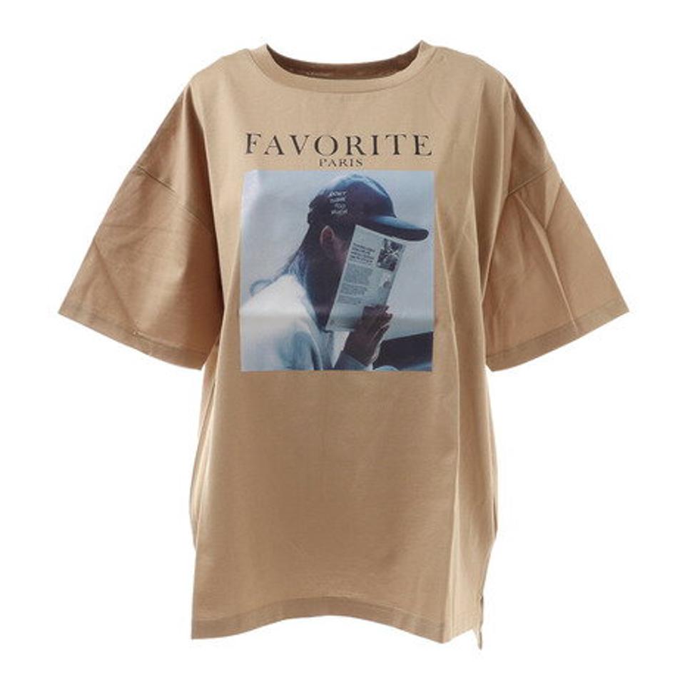 クローバーリーフ（LOVERS' LANE 45）（レディース）Tシャツ レディース 半袖 プリントビッグTシャツ 02800447-BEG