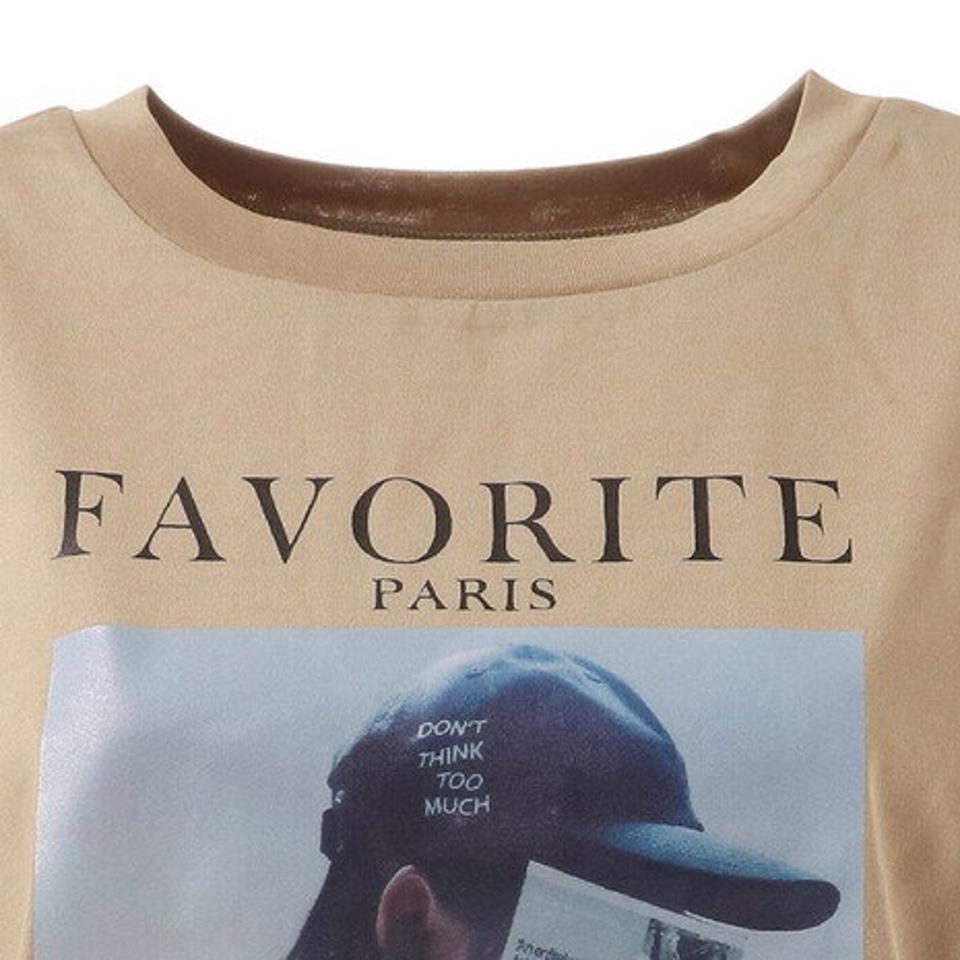 クローバーリーフ（LOVERS' LANE 45）（レディース）Tシャツ レディース 半袖 プリントビッグTシャツ 02800447-BEG