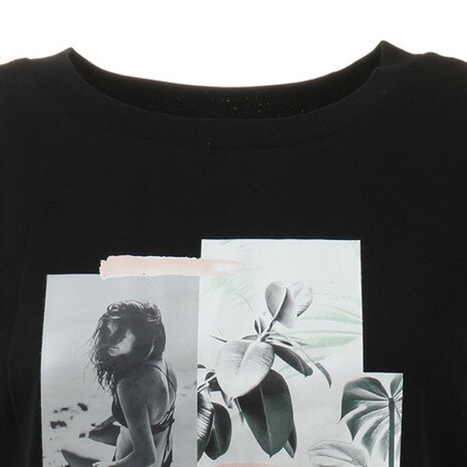 クローバーリーフ（LOVERS' LANE 45）（レディース）Tシャツ レディース 半袖 プリントビッグTシャツ 02800446-BLK