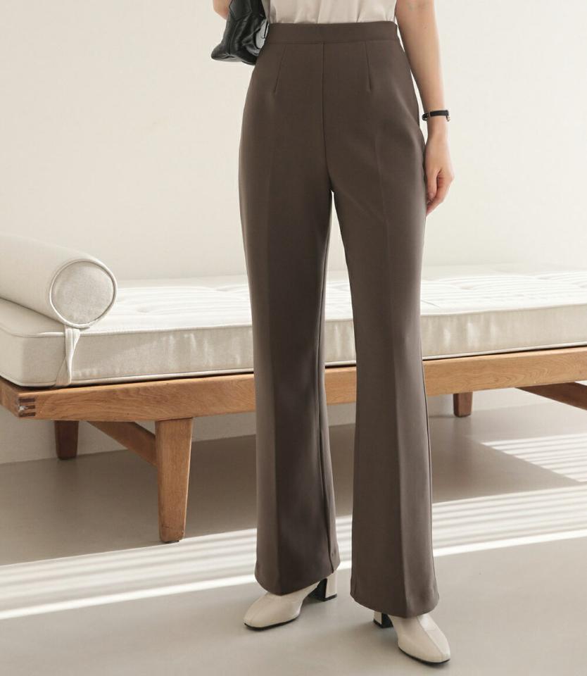 裏起毛ダーツスラックス・t00133 レディース 【pt】パンツ ズボン スラックス ロングパンツ 単色 無地 シンプル ベーシック ダーツ 裏起毛 オフィス オケージョン きれいめ 大人 ハイウエスト フルレングス ストレート 冬 韓国ファッション