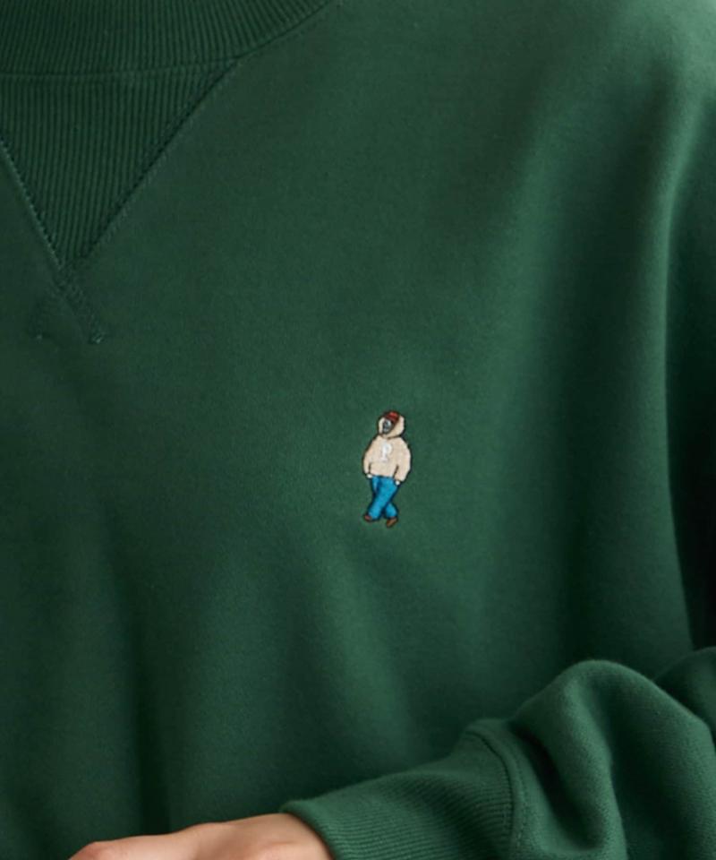 CVC裏毛ワンポイント刺繍スウェットプルオーバー