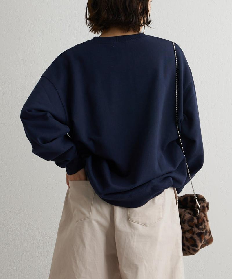CVC裏毛ワンポイント刺繍スウェットプルオーバー