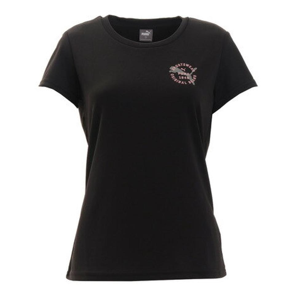 プーマ（PUMA）（レディース）Tシャツ レディース 半袖 CIRCLE ロゴTシャツ 847525 01 BLK