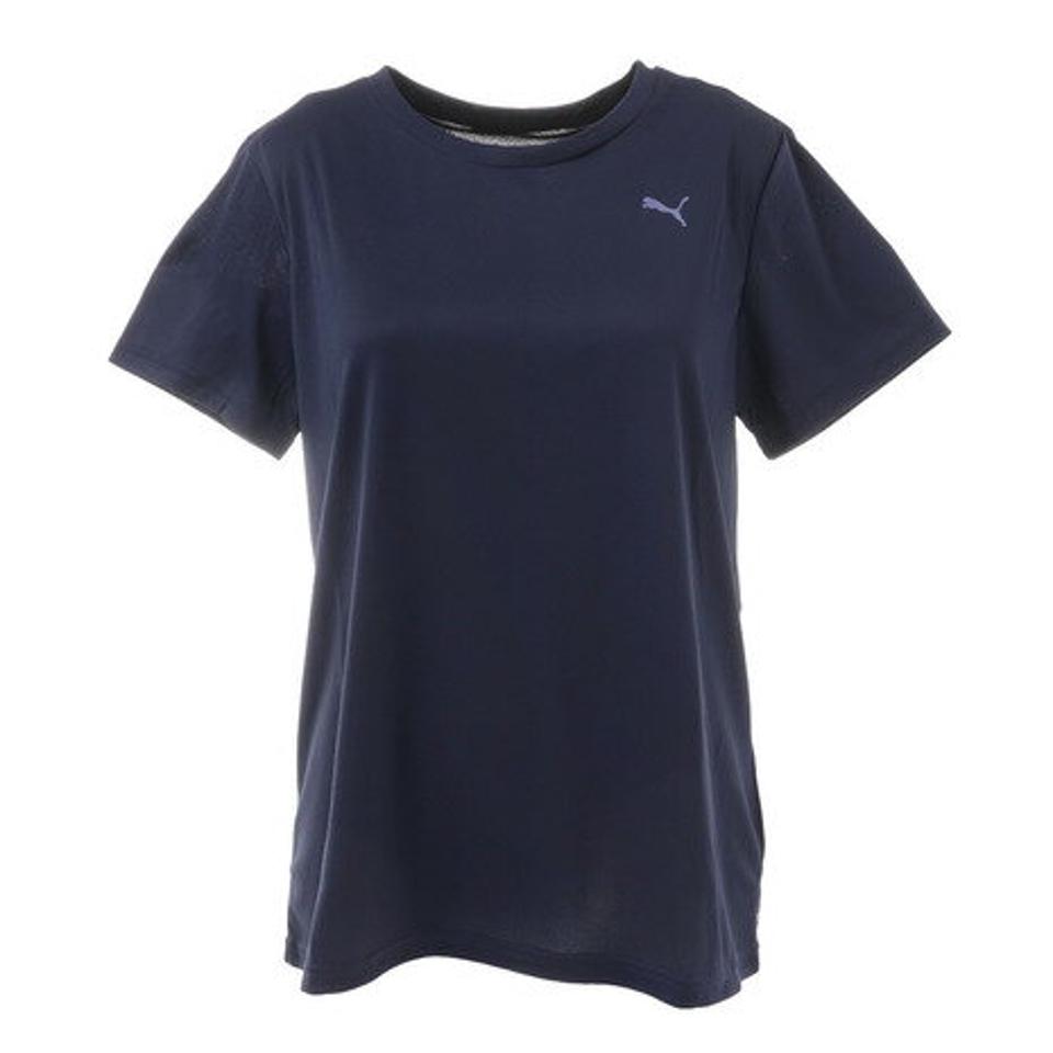 プーマ（PUMA）（レディース）Tシャツ レディース 半袖 トレーニングTシャツ 520659 02 NVY