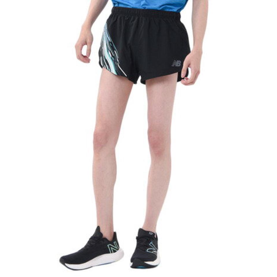 ニューバランス(new balance)(メンズ)ランニング ランニングパンツ メンズ Hanzo 3インチショーツ インナーつき AMS01202VLS