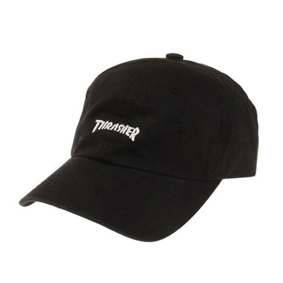 スラッシャー（THRASHER）（メンズ、レディース）MAG LOGO COTTON DAD キャップ THR-C01-BK