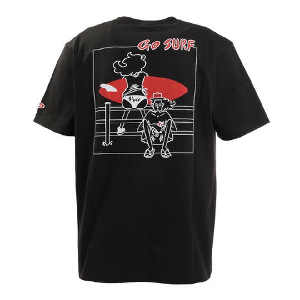 スライド（SLYDE）（メンズ）Tシャツ メンズ 半袖 TAKEUCHI ATSUSHI GO SURF sl2021ss011-b-BLK カットソー